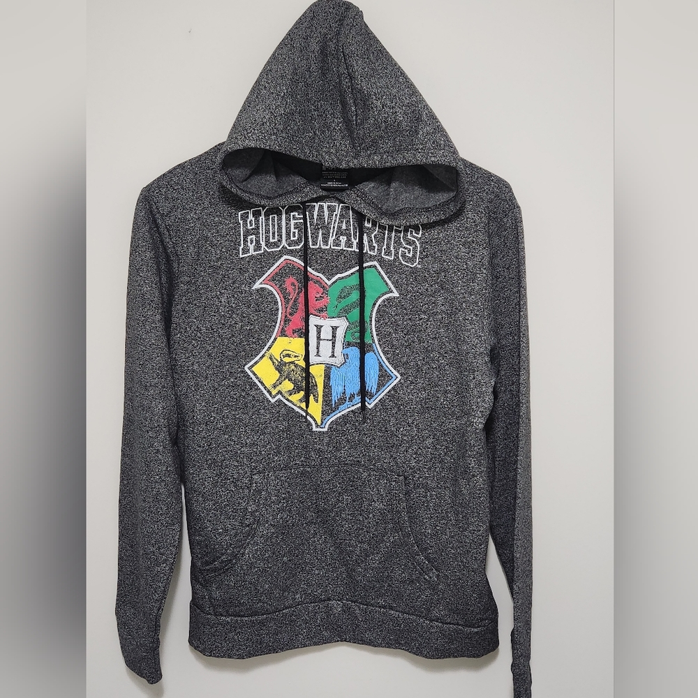 Harry Potter Hogwarts Men's Gray Hoodie Size S